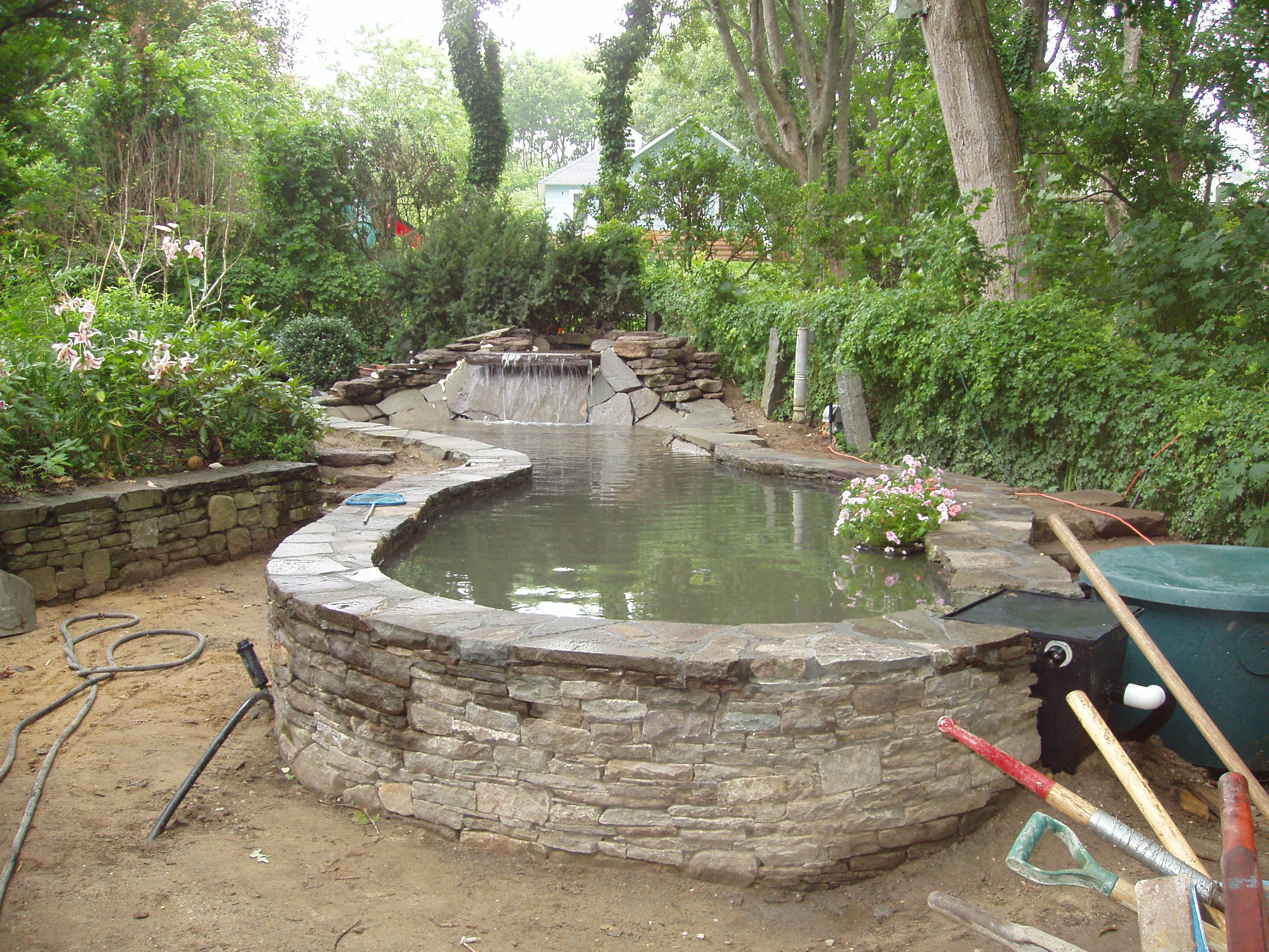 raised koi pond design